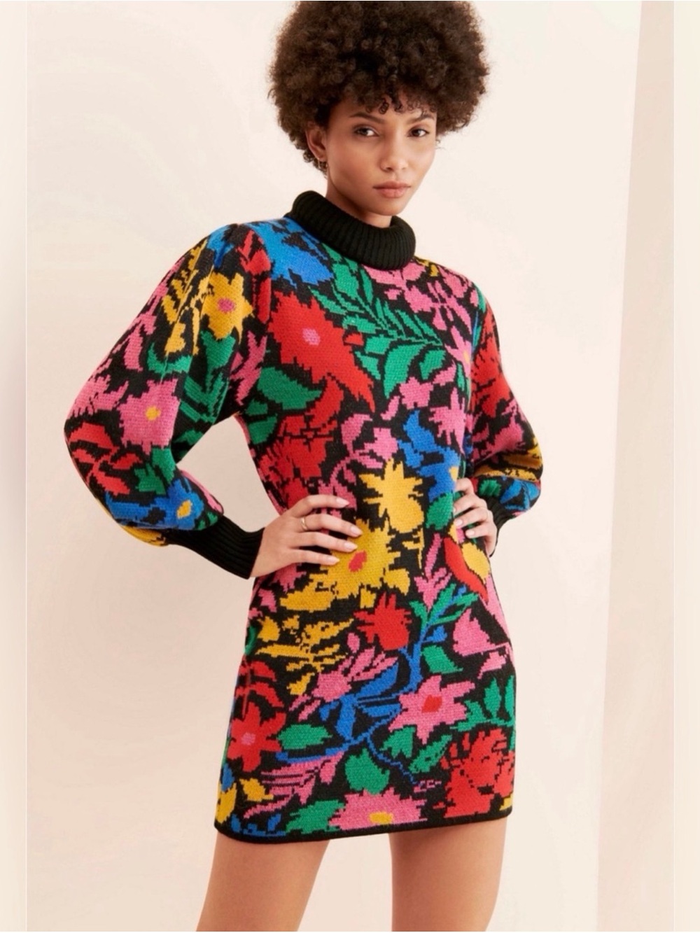 Anthropologie FARM Rio Tropical Garden Sweater Dress Size Small